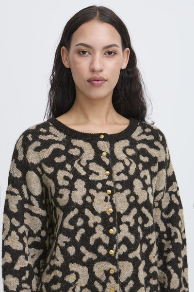 IhKamara Animal Print Cardigan