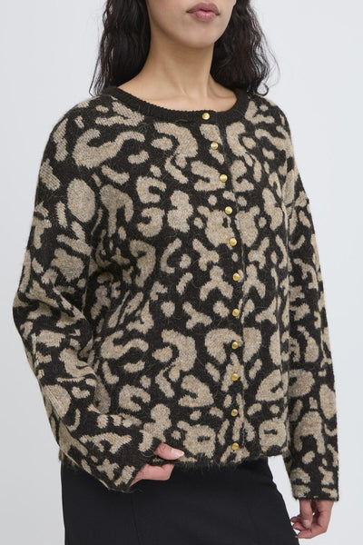 IhKamara Animal Print Cardigan