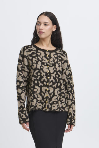 IhKamara Animal Print Cardigan