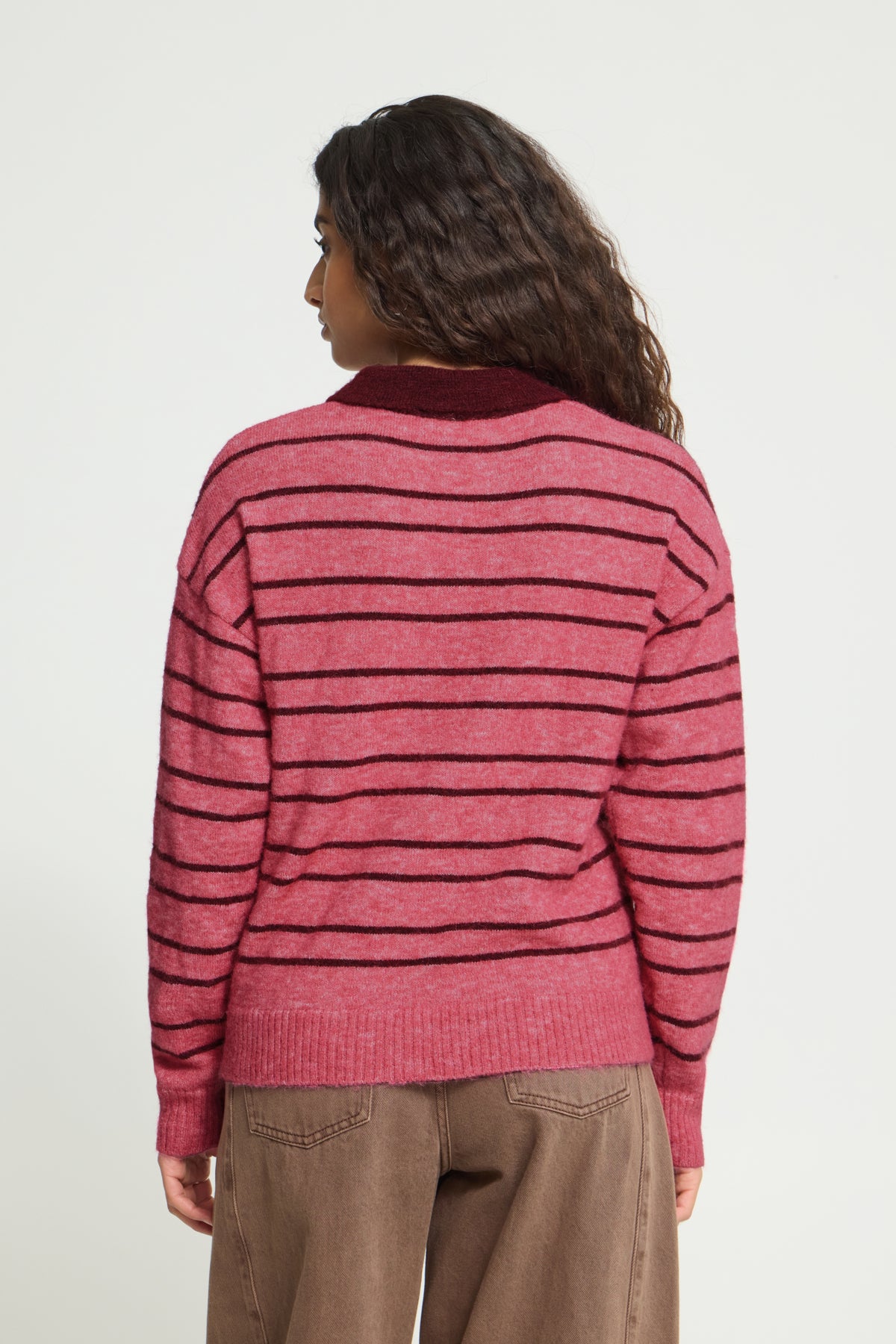 IhSage Striped Polo Pullover