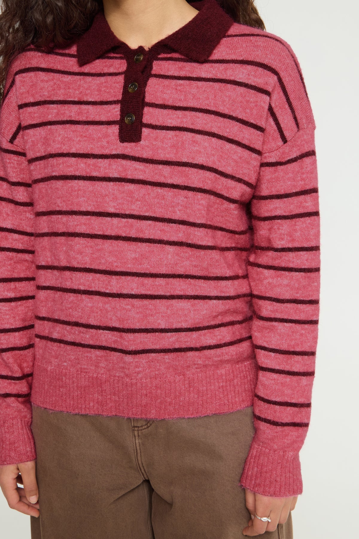 IhSage Striped Polo Pullover