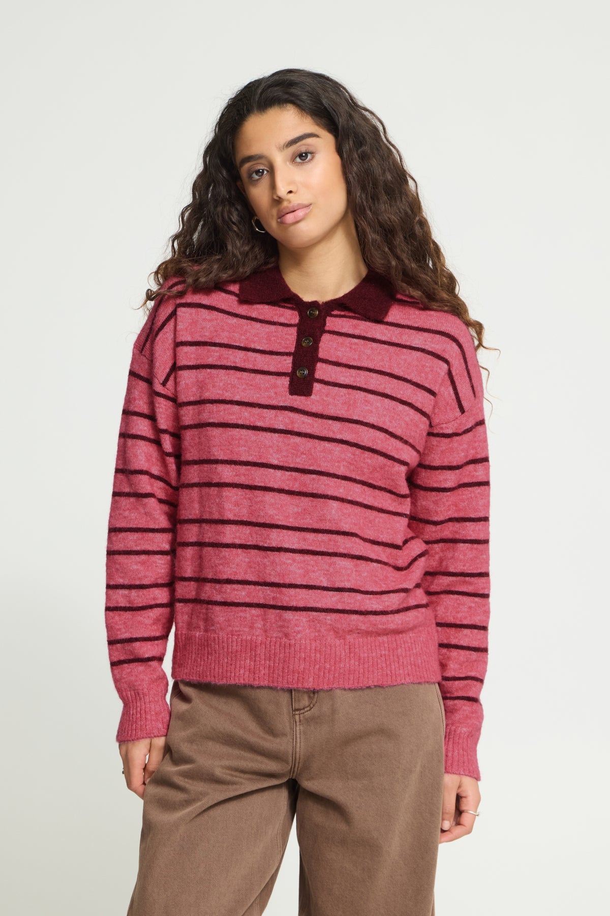 IhSage Striped Polo Pullover