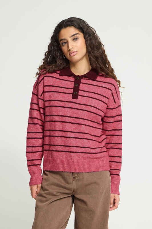 IhSage Striped Polo Pullover