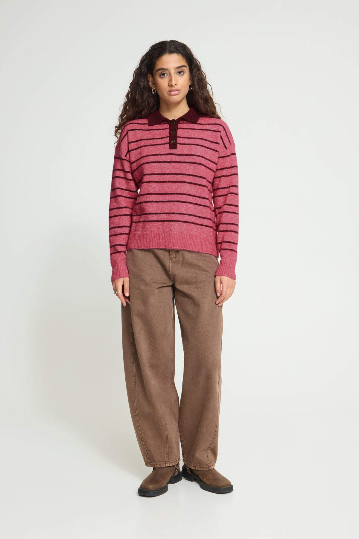 IhSage Striped Polo Pullover