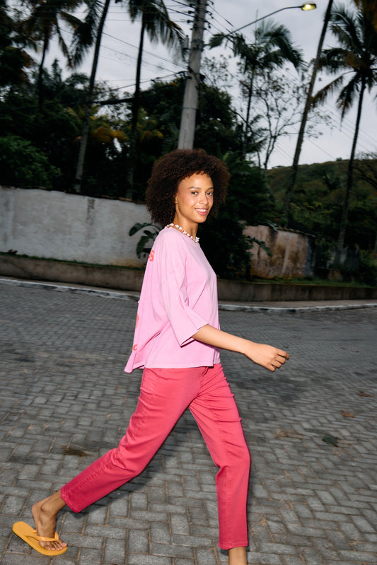 IhZiggy Raven Jeans in Azalea Pink
