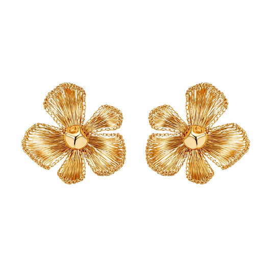 Luxury Floral Gold Earrings