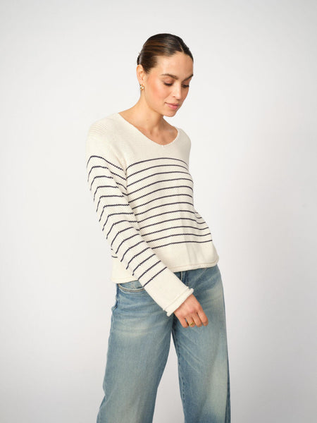 MMBine V-Neck Stripe Knit