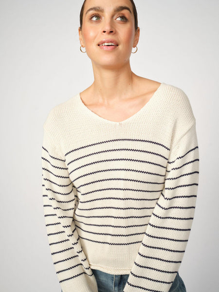 MMBine V-Neck Stripe Knit