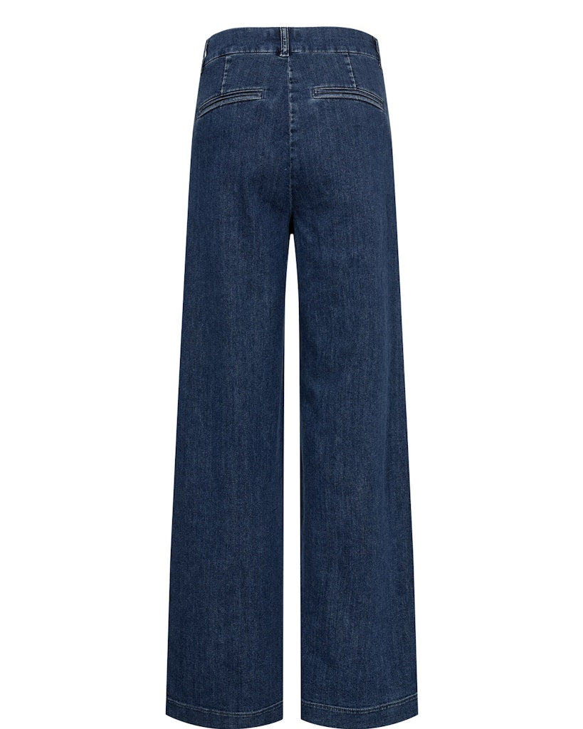NuAmber HR Wide Leg Jeans in Medium Blue Denim