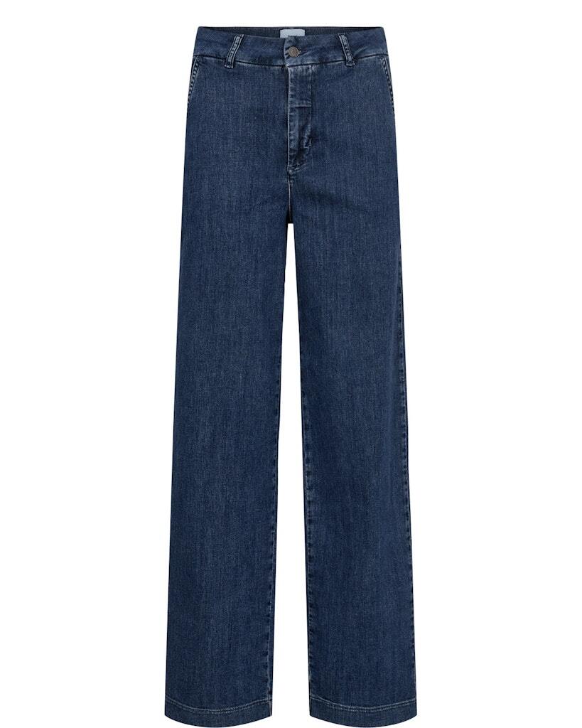 NuAmber HR Wide Leg Jeans in Medium Blue Denim