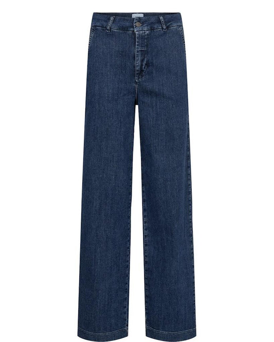 NuAmber HR Wide Leg Jeans in Medium Blue Denim