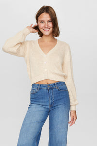 NuMirna Cropped Cardigan in Sandshell
