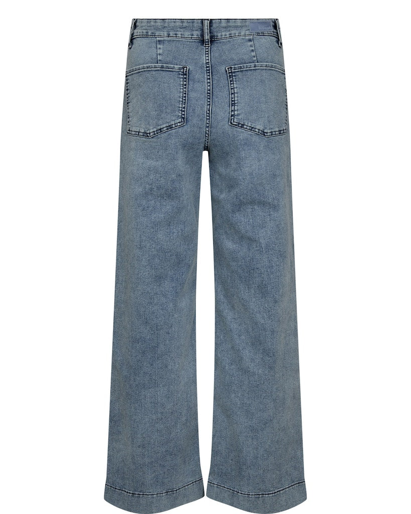 NuParis Wide leg Acid Jeans in Light Blue Denim