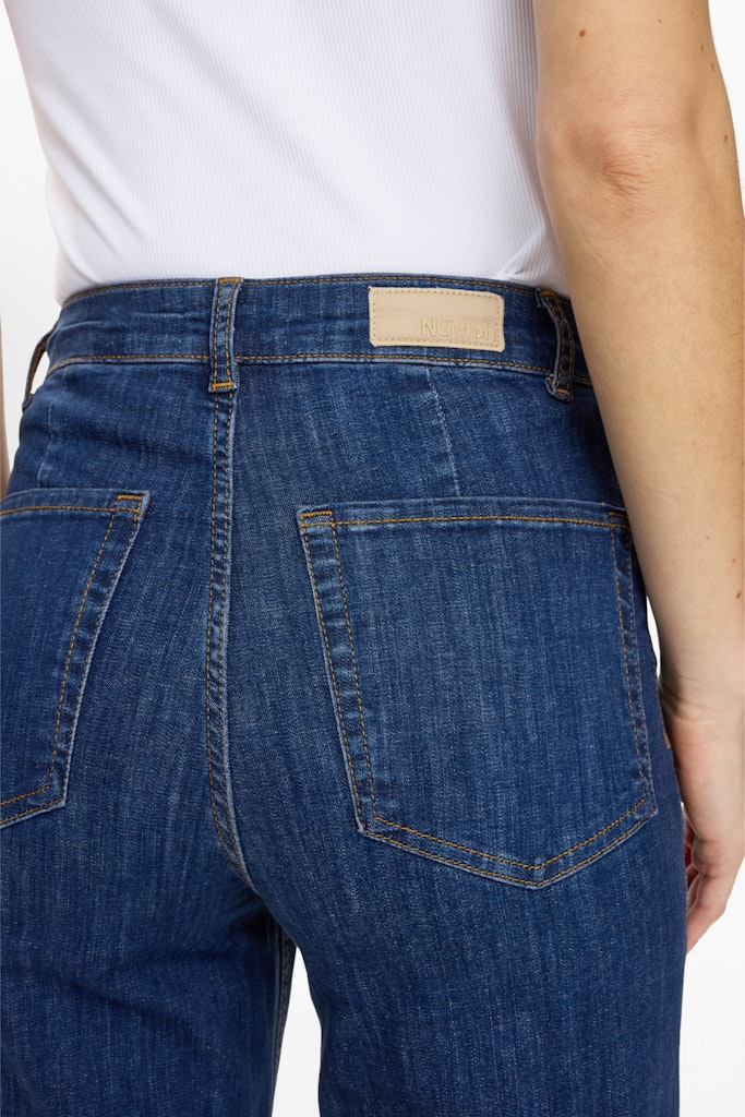 NuParis HR Wide Leg Jeans in Dark Blue Denim