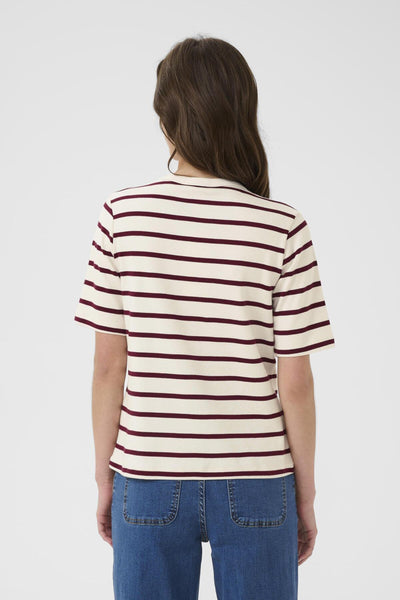 RatanaPW T-Shirt in Tawny Port Stripe