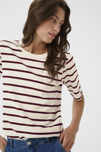 RatanaPW T-Shirt in Tawny Port Stripe