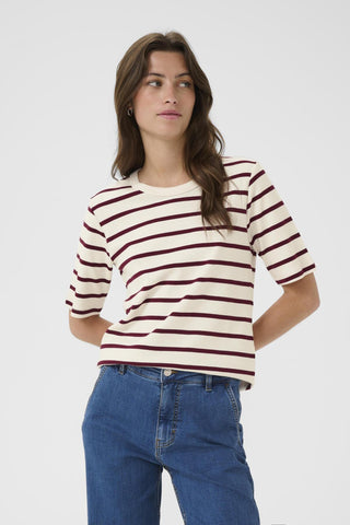 RatanaPW T-Shirt in Tawny Port Stripe