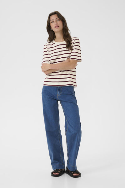 RatanaPW T-Shirt in Tawny Port Stripe