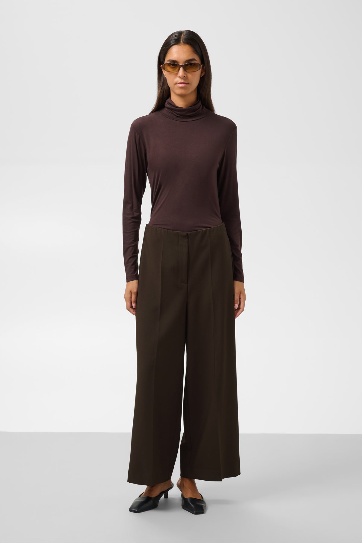 SLCorinne Wide Leg Cropped Pants in Mole