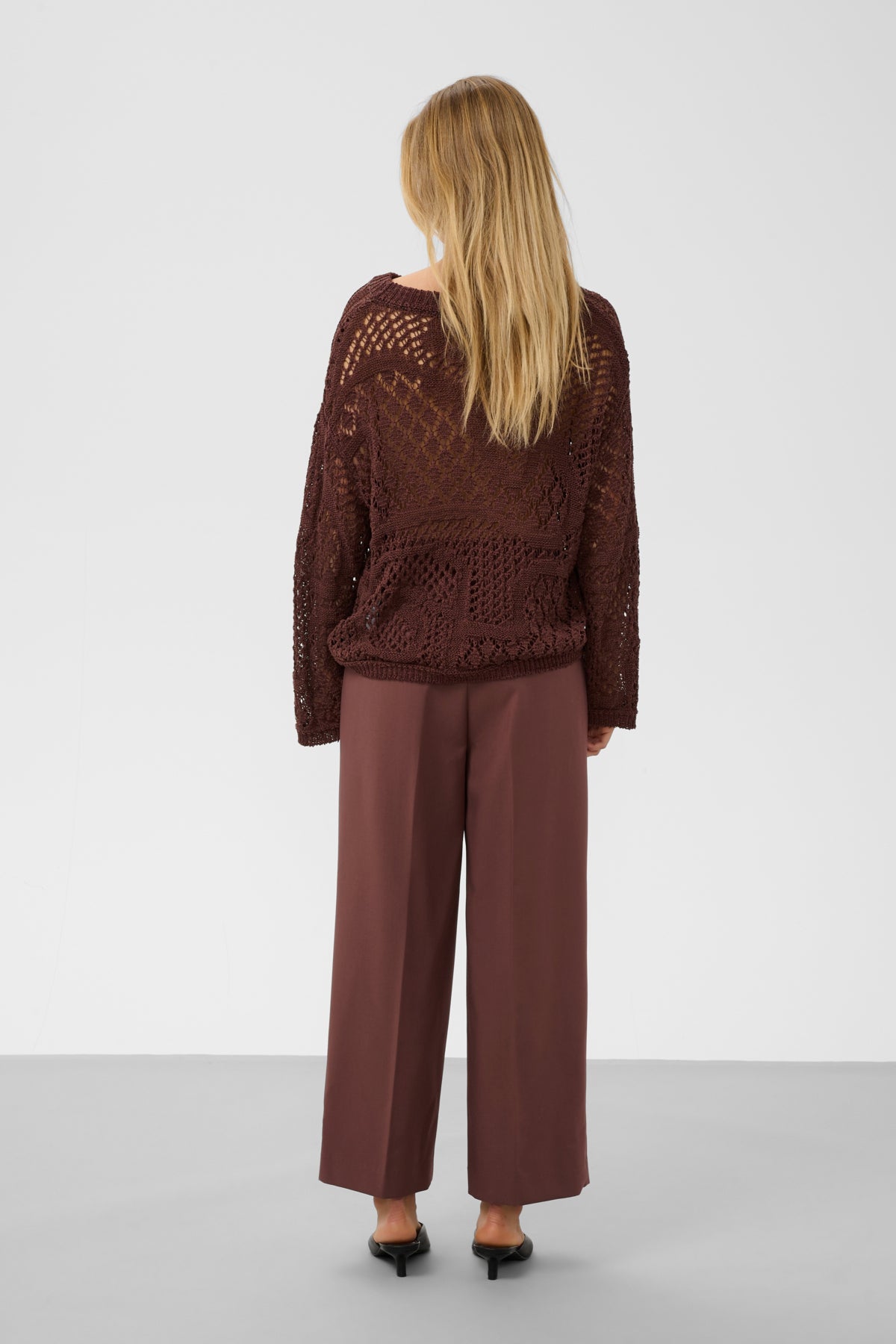 SLCorinne Wide Cropped Pants in Brown Stone