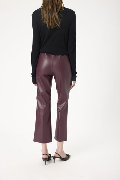 SLKaylee PU Kickflare Pants in Winetasting