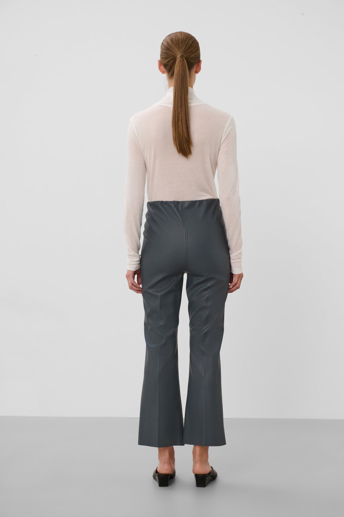 SLKaylee PU Kickflare Pants in Turbulence