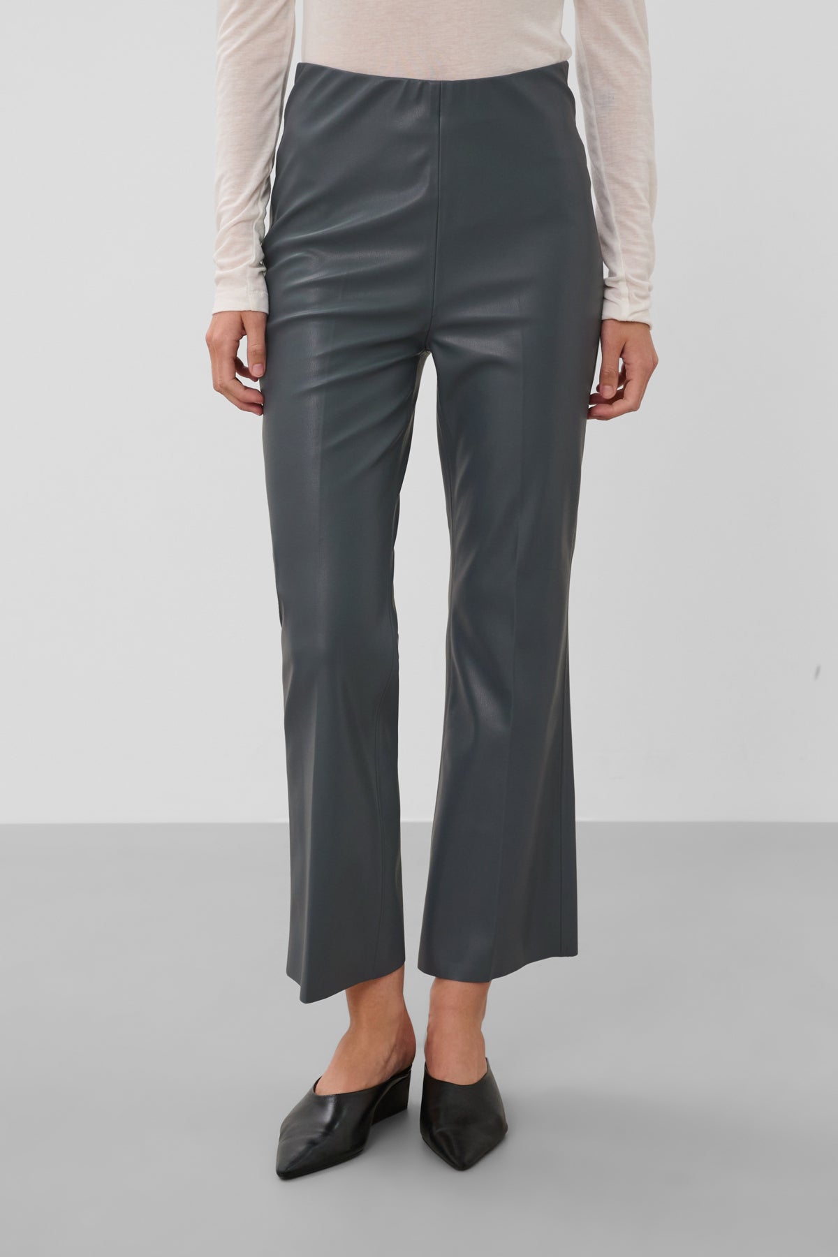 SLKaylee PU Kickflare Pants in Turbulence