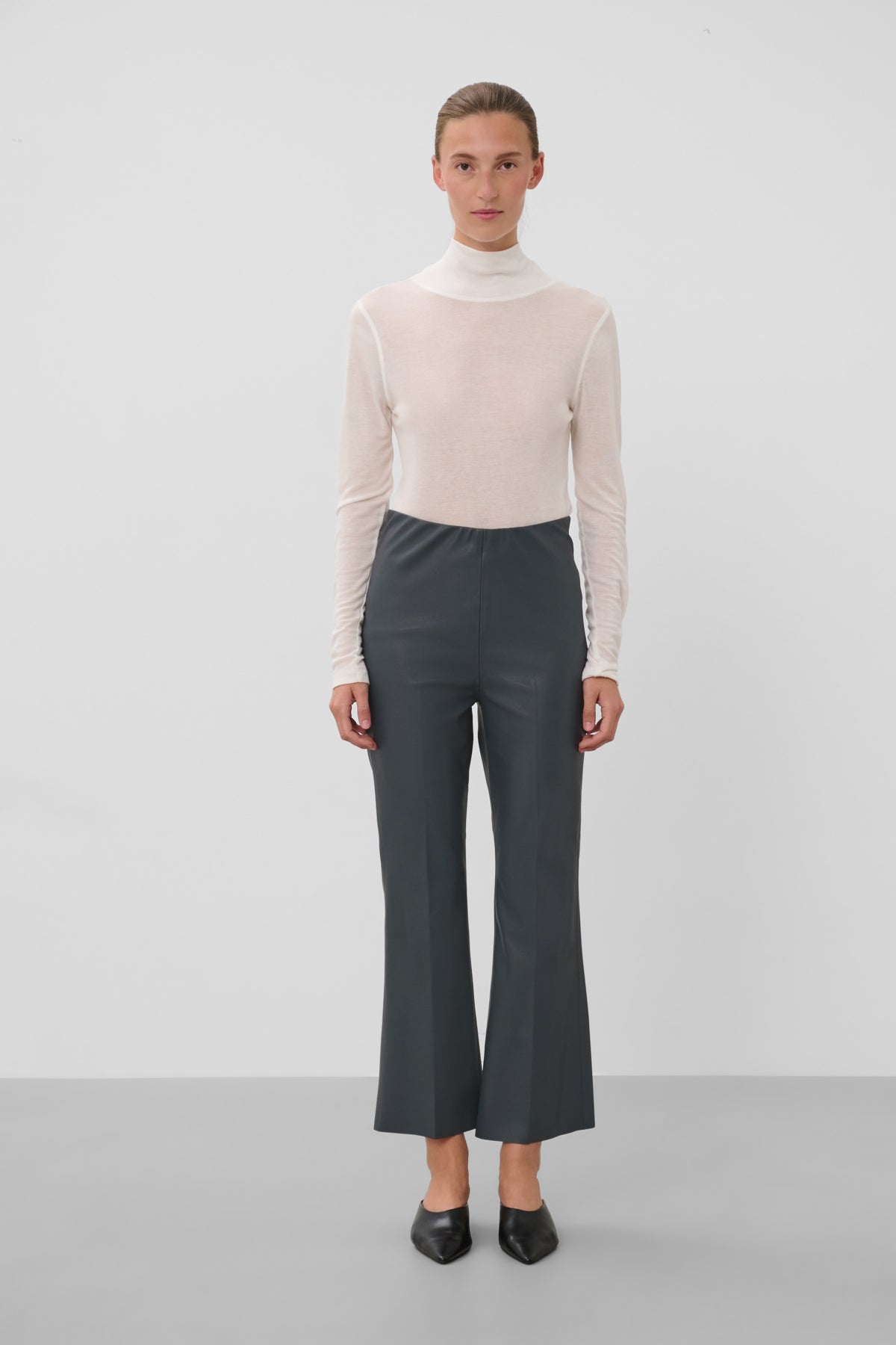 SLKaylee PU Kickflare Pants in Turbulence