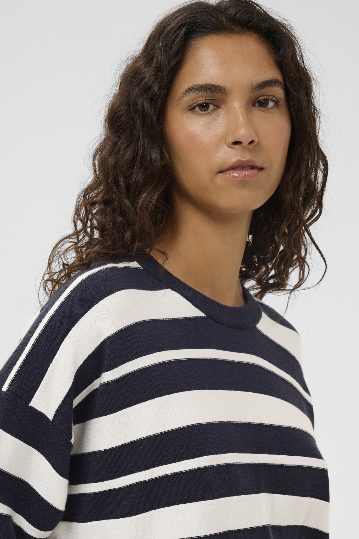 SLSpina Boxy Structure Striped Pullover