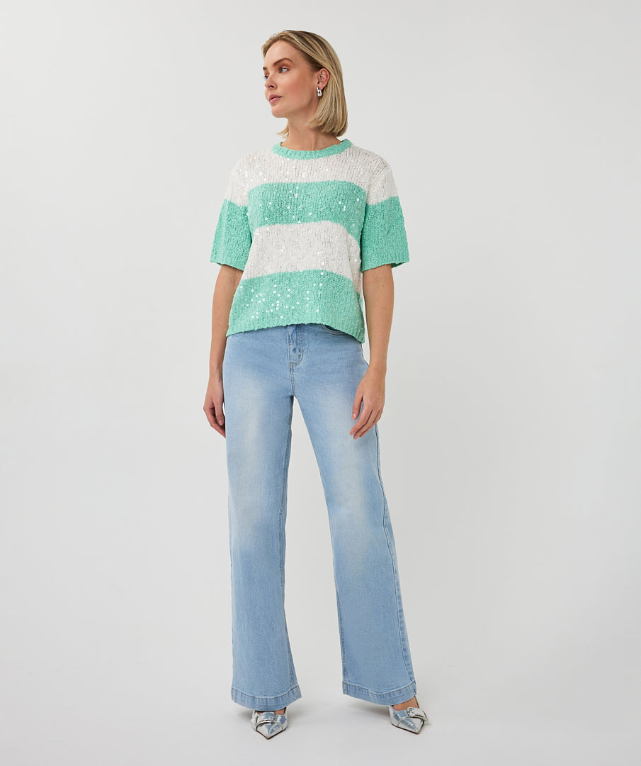 02007 Striped Sequin Sweater - Colour Options