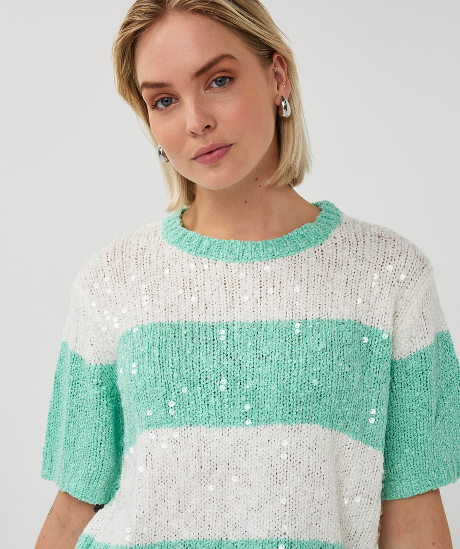 02007 Striped Sequin Sweater - Colour Options
