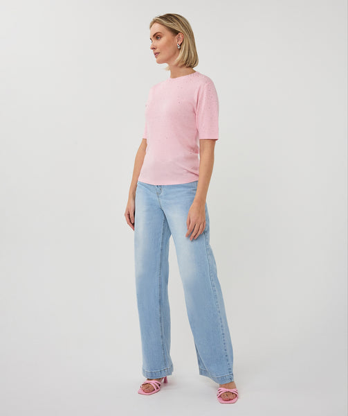 02034 Sequin Rib knit Top