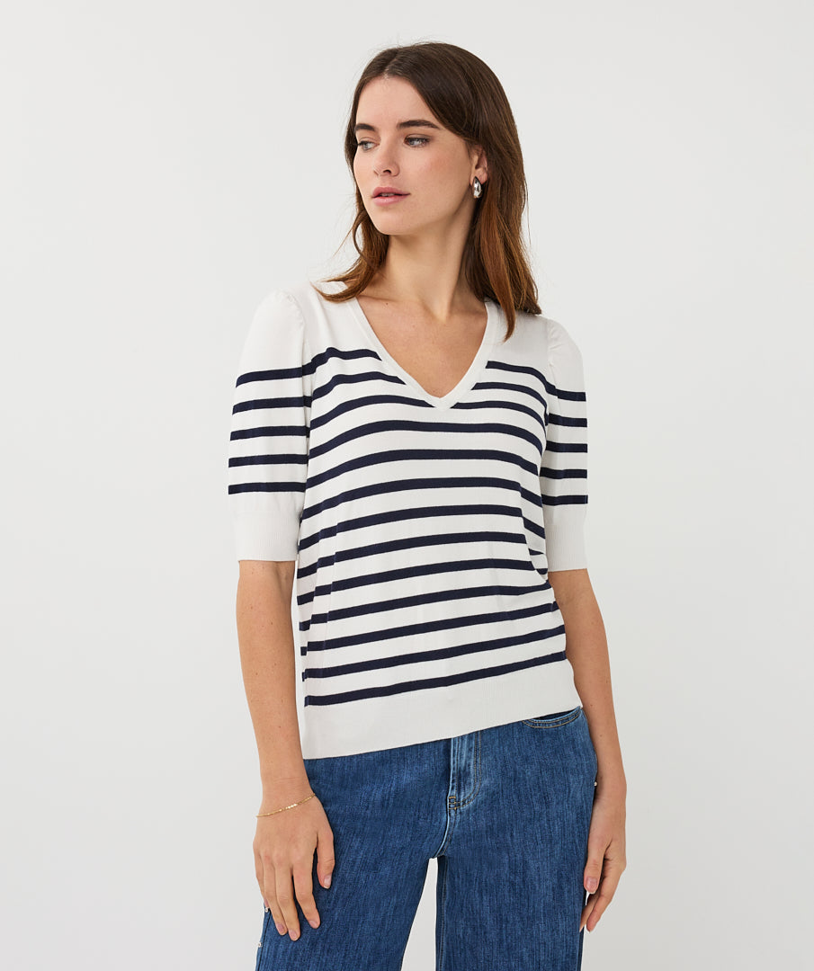 07013 Striped Knit Sweater
