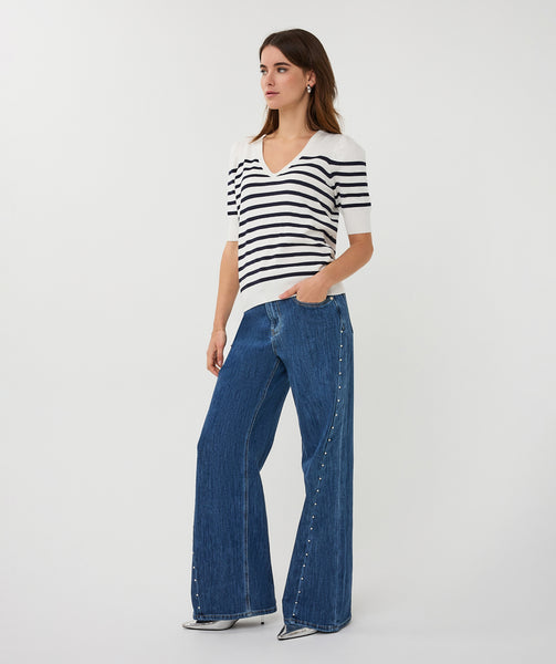 07013 Striped Knit Sweater