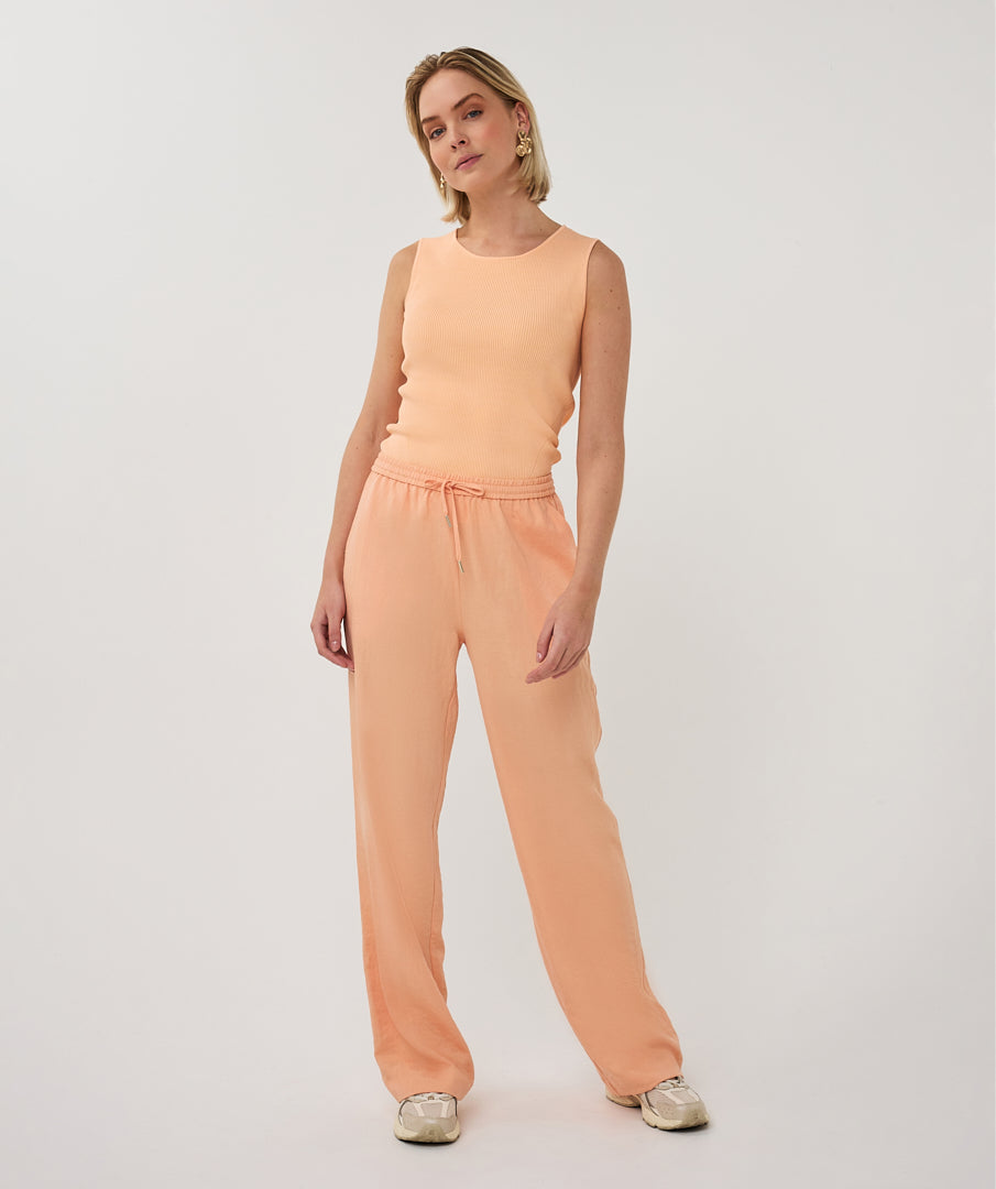 10041 Fine Crinkle Trousers with elastic Waist