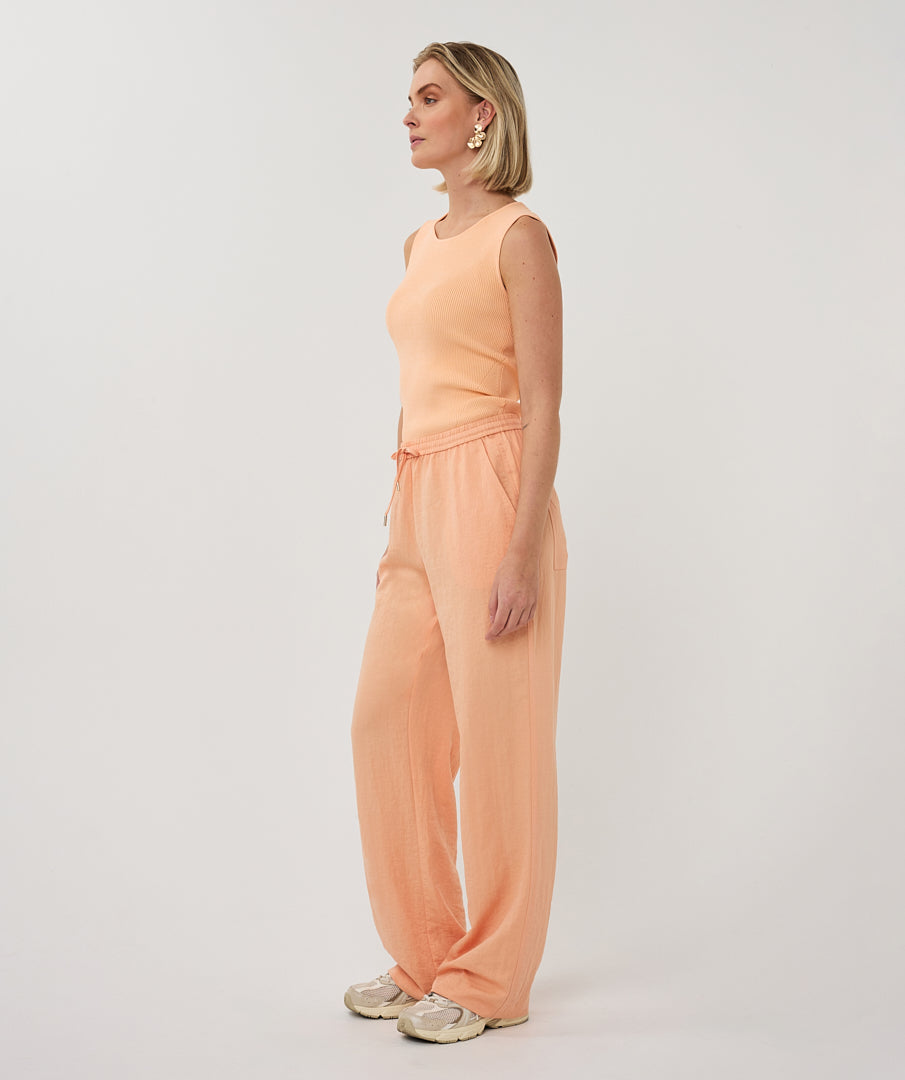 10041 Fine Crinkle Trousers with elastic Waist
