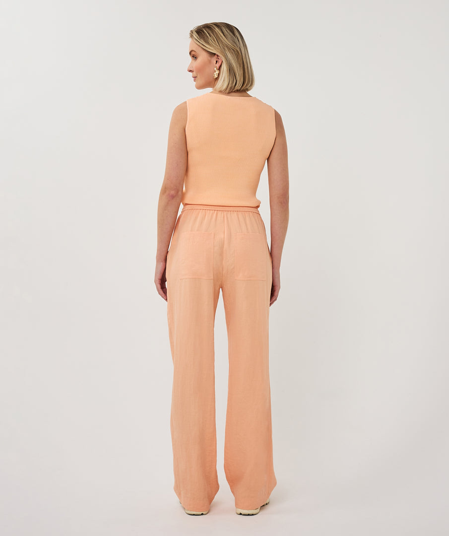 10041 Fine Crinkle Trousers with elastic Waist