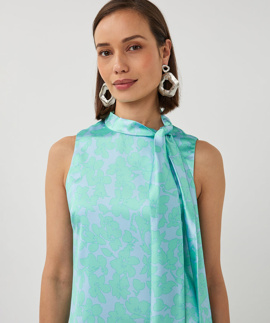14020 Knot Detail Blouse Dress