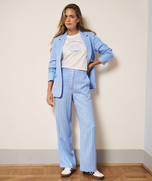 17006 Striped Linen Trousers