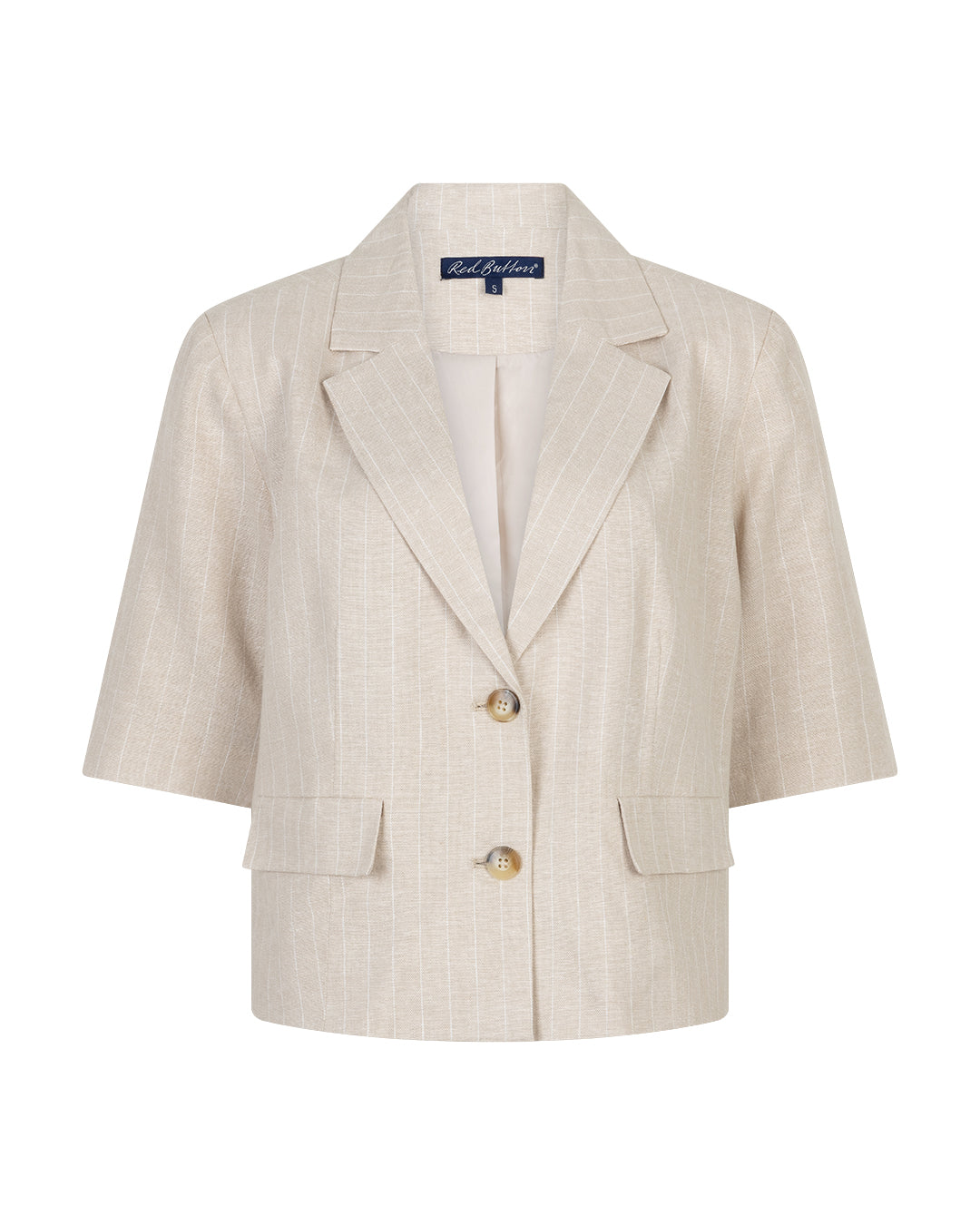 Red Button Linen/Viscose Pinstriped Blazer - Colour Options