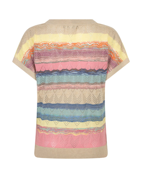 Red Button Jerry Multi Stripe Knit