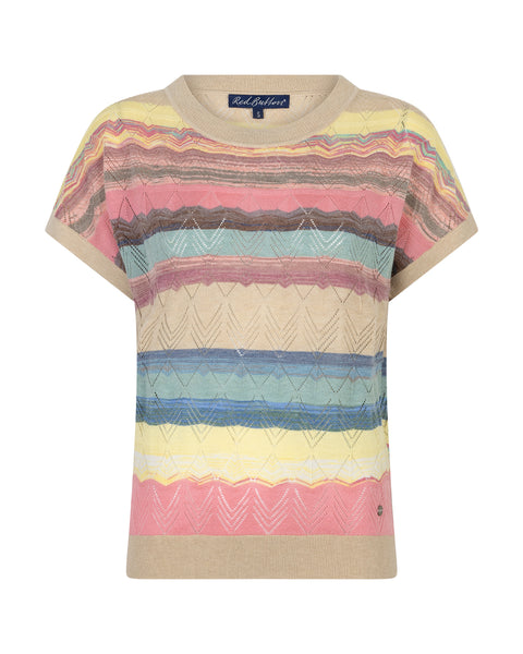 Red Button Jerry Multi Stripe Knit