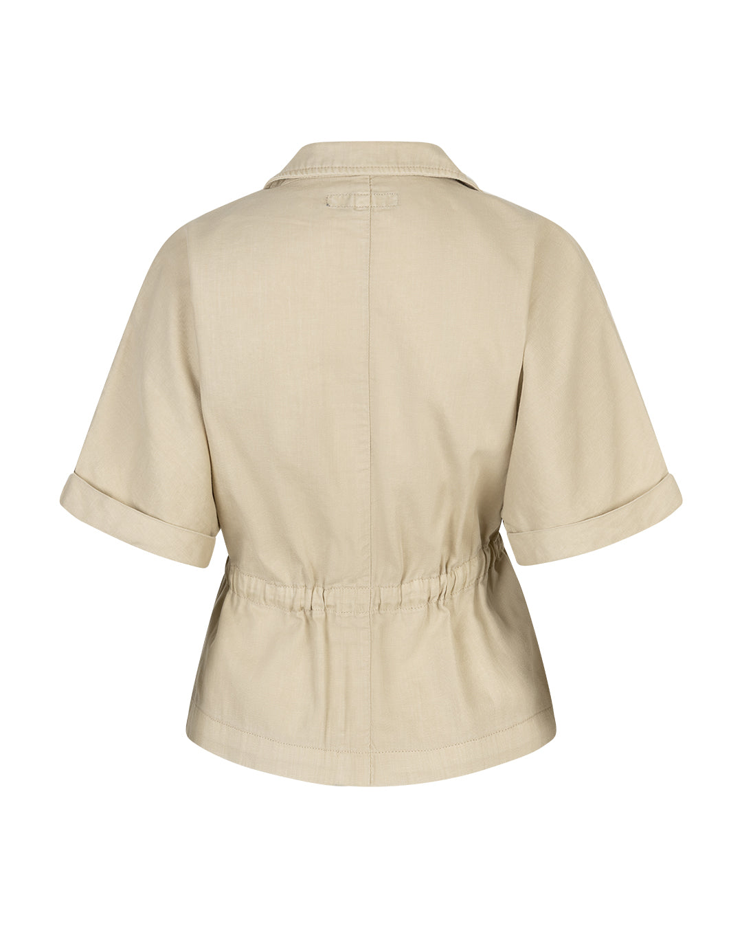 Red Button Drew Drawstring Cotton/Linen Blouse