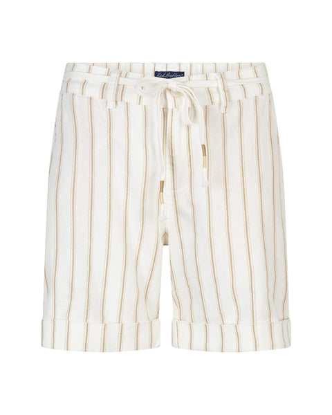 Red Button Camille Linen/Cotton Striped Shorts