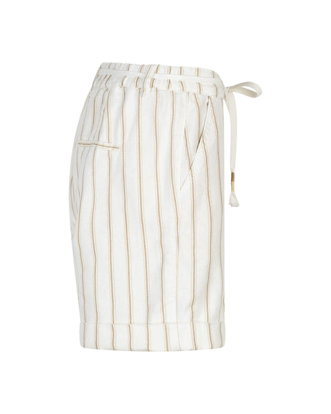 Red Button Camille Linen/Cotton Striped Shorts