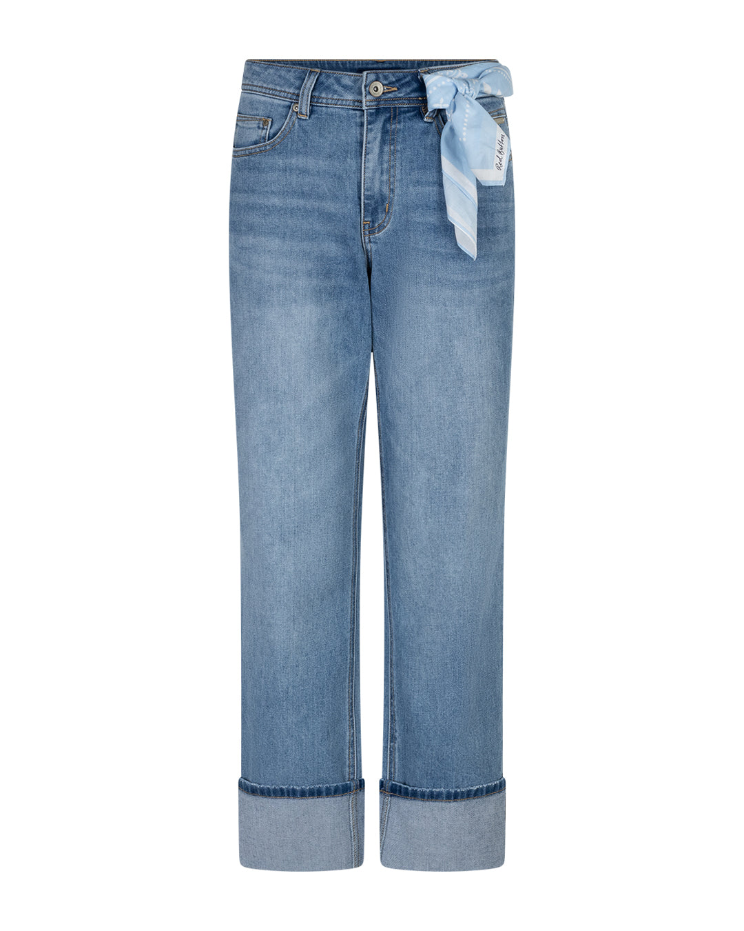 SRB4928 High Hem Kim Jeans with Scarf