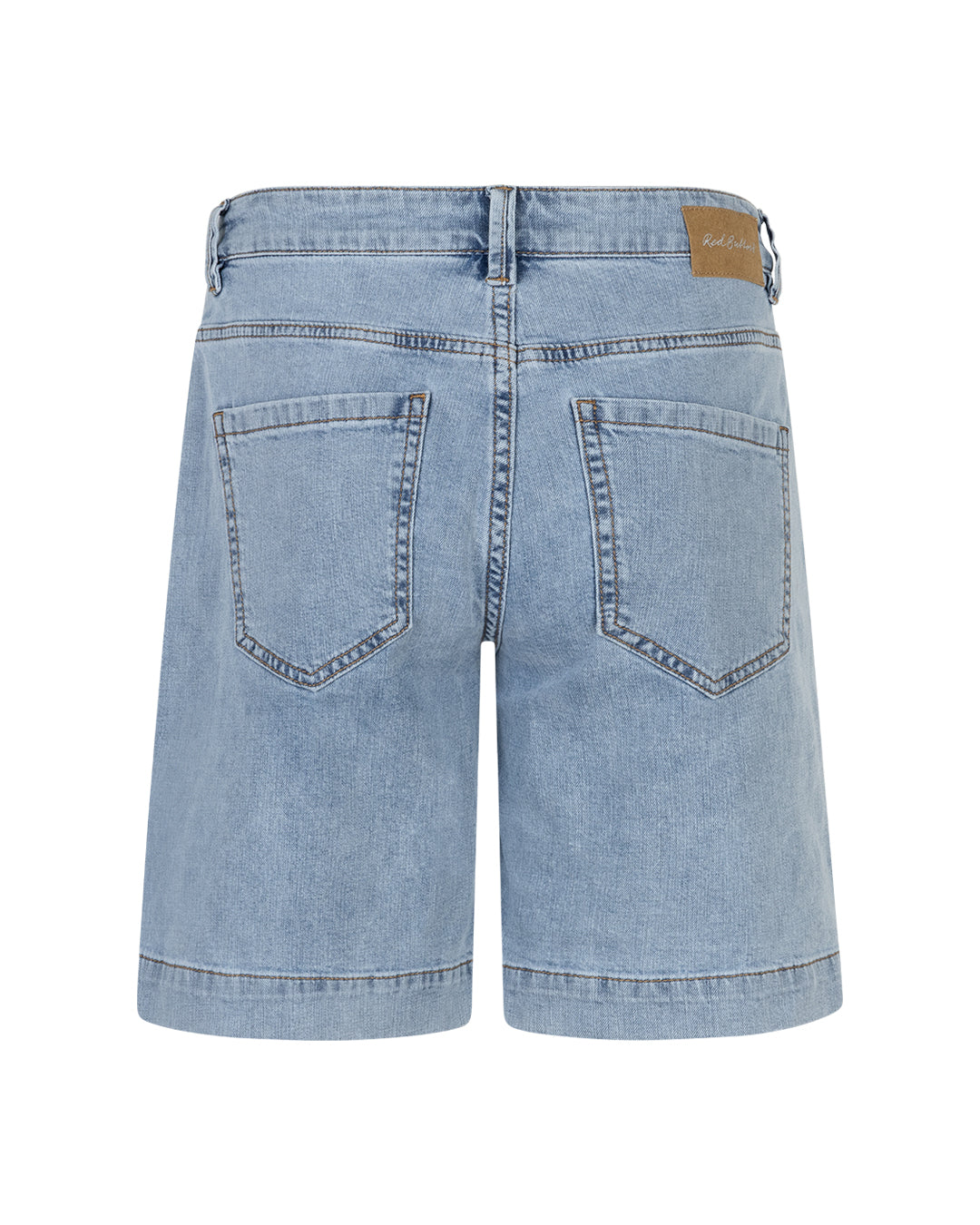 Red Button Bibette Denim Shorts with Buttons