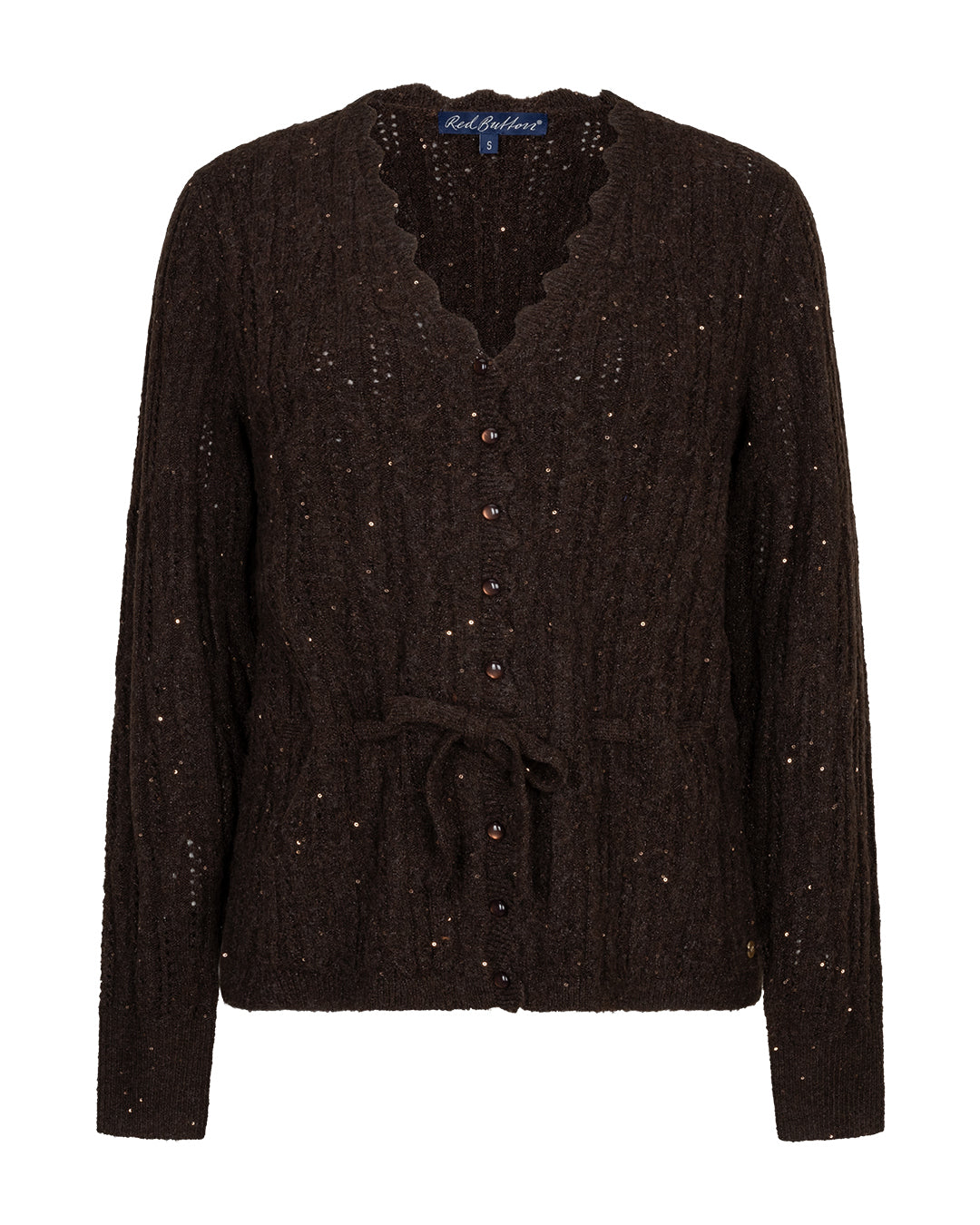 Red Button Sparkle Ajour Cardigan