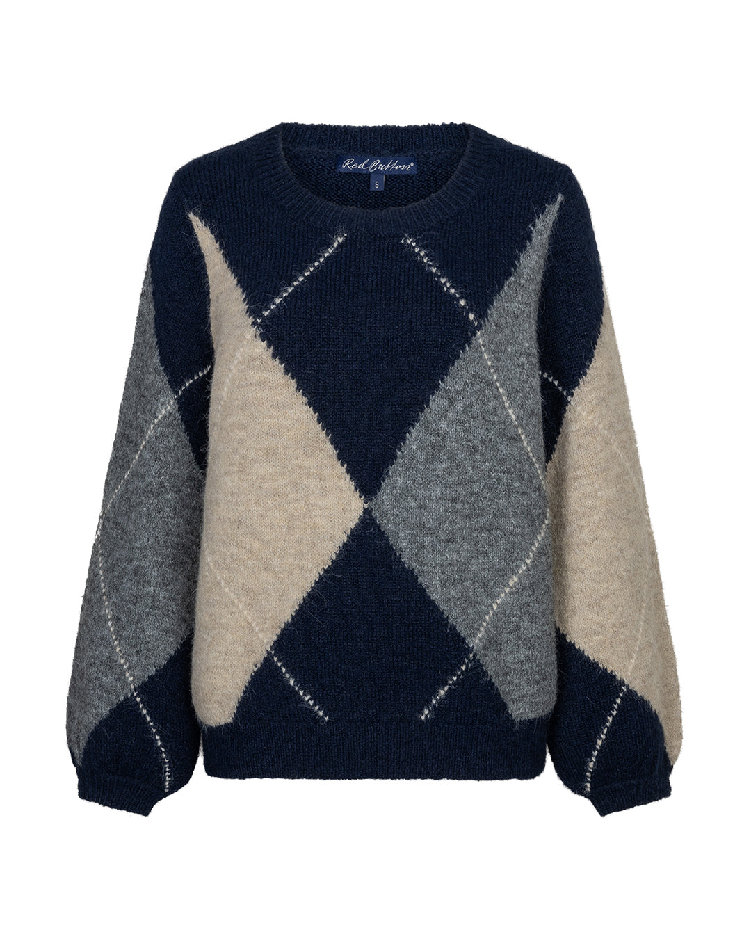 Red Button Argyle Sweater - Colour Options