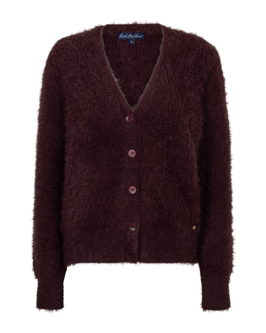 Red Button Fuzzy Cardigan - Colour Options